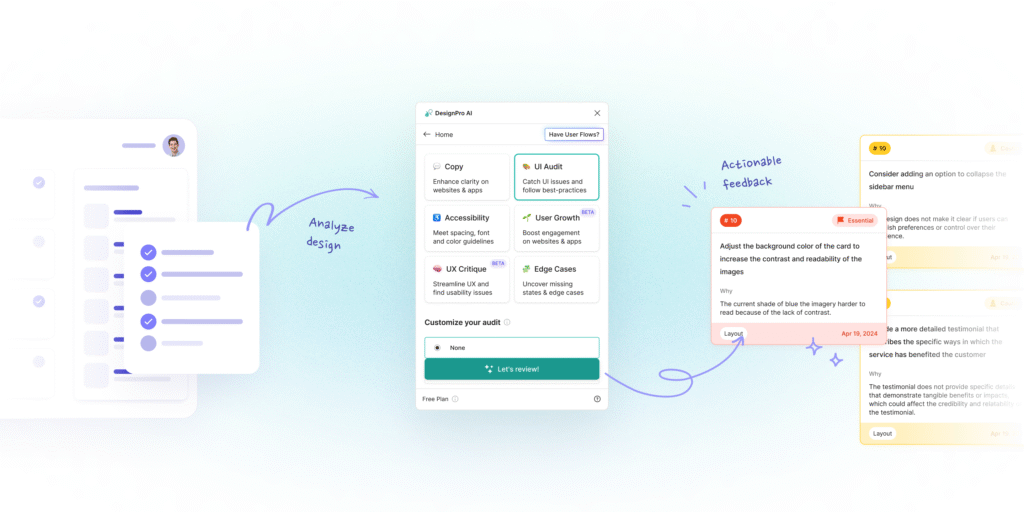 AI in UX design accessibility audit example
